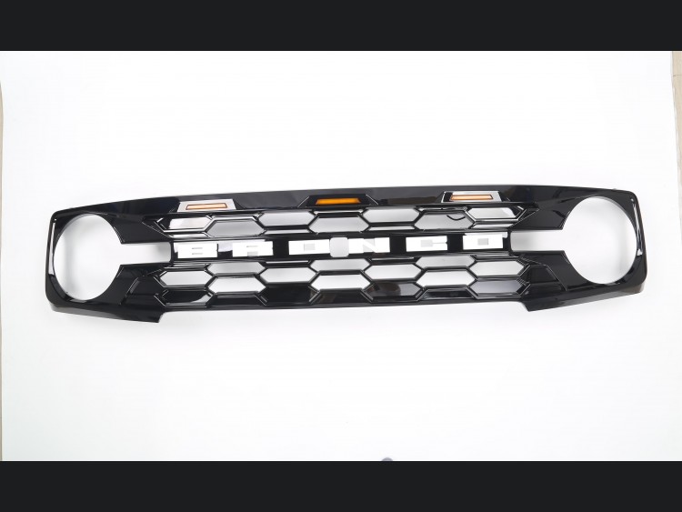 Ford Bronco Custom Grille - Sport Style w/ LED Lights - Matte Black Finish