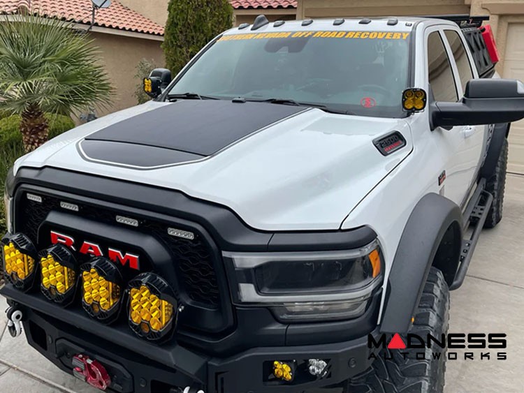 Dodge Ram HD Flexible Solar Panel Kit - Complete Kit w/ Waterproof Controller + Hood Decal - 5th Gen 2019+ - 100W