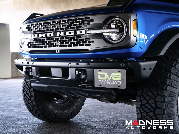 Ford Bronco Front License Plate Relocation Bracket - Factory Bumper - DV8