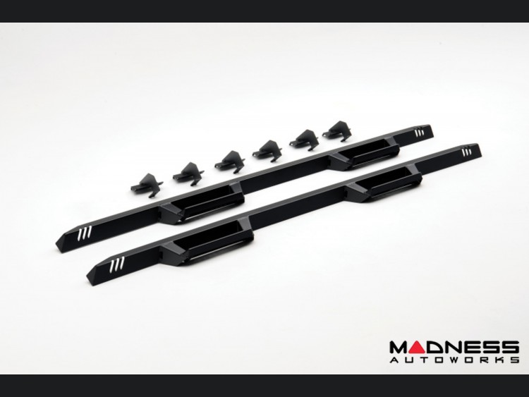 Ford Bronco Side Steps - 4 Door - 3" Nerf Step Bars - Textured Black - N Fab 