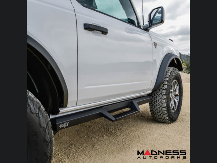 Ford Bronco Side Steps - 2 Door - HDX Drop Nerf Step Bars - Textured Black - Westin 