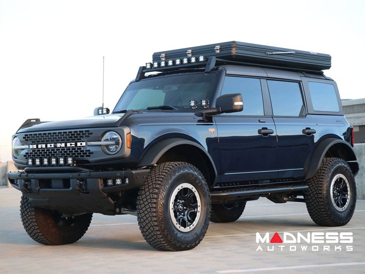 Ford Bronco Roof Rack - ZROADZ - 4 Door - Kit w/ Amber & White LED Pods & Rear Light Bar