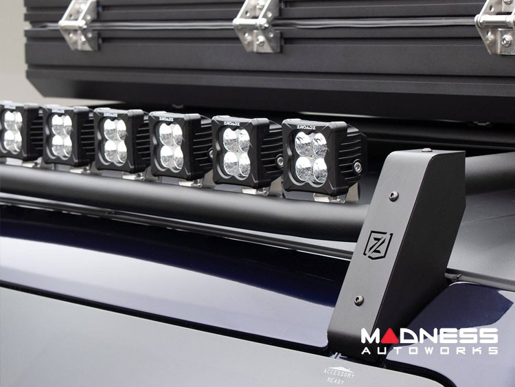 Ford Bronco Roof Rack - ZROADZ - 4 Door - Kit w/ Amber & White LED Pods & Rear Light Bar