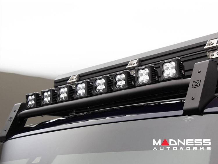 Ford Bronco Roof Rack - ZROADZ - 4 Door - Kit w/ Amber & White LED Pods & Rear Light Bar