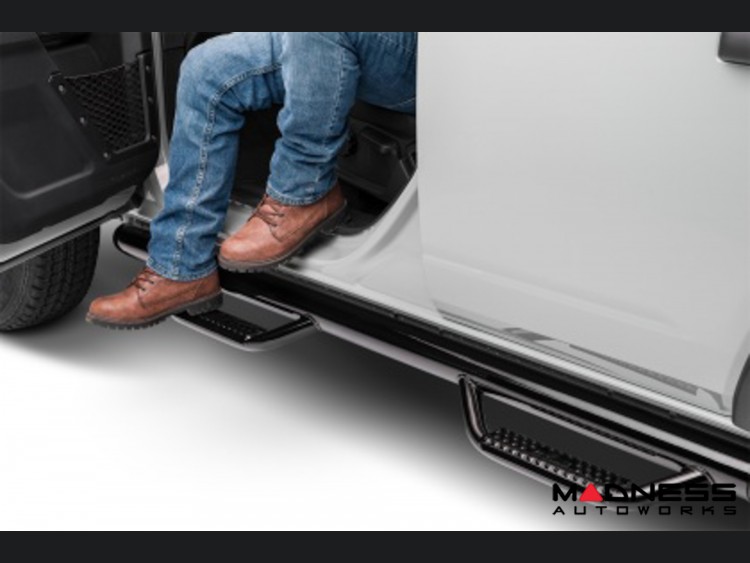 Ford Bronco Side Steps - 4 Door - 3" Nerf Step Bars - Gloss Black - N Fab 