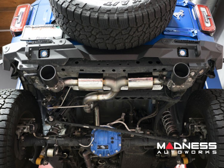 Ford Bronco Performance Exhaust System - Axle Back - Dual Exit - Injen - 3" - Black Tips