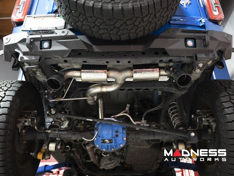 Ford Bronco Performance Exhaust System - Axle Back - Dual Exit - Injen - 3" - Black Tips