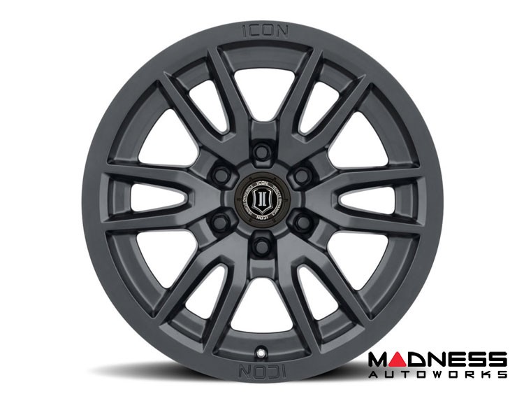 Ford Bronco Custom Wheels (1) - Vector 6 - Satin Black - 17 X 8.5 / 6 x 5.5 / 0 / 4.75" - Icon 
