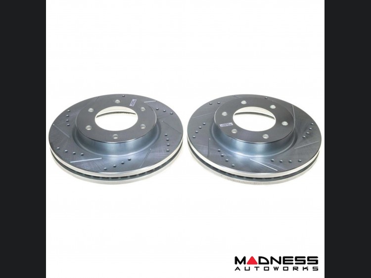 Ford Bronco Front Brake Rotor Set - Drilled + Slotted - Powerstop