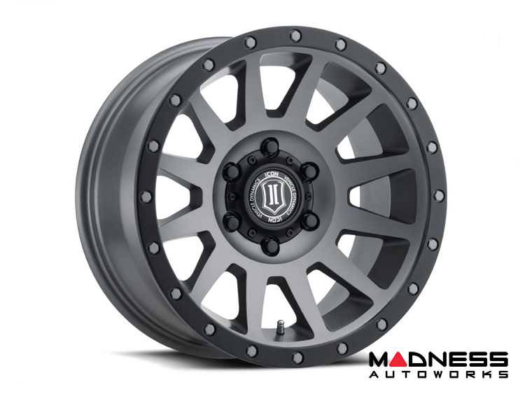 Ford Bronco Custom Wheels (1) - Compression - Titanium - 17 X 8.5 / 6 x 5.5 / 25mm / 5.75" - Icon 