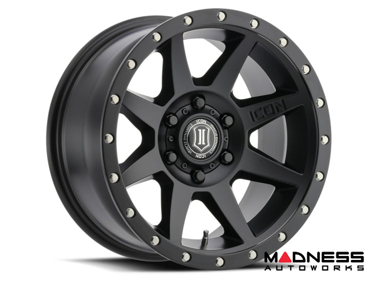 Ford Bronco Custom Wheels (1) - Rebound - Satin Black - 17" X 8.5 / 6 X 5.5 / 25mm / 5.75" BS - Icon 