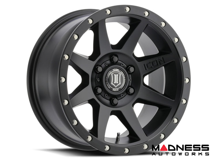 Ford Bronco Custom Wheels (1) - Rebound - Satin Black - 18" X 9 / 6 X 5.5 / 0mm / 5" BS - Icon 